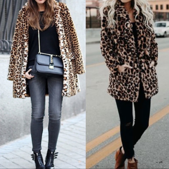 Vegan Fur Leopard Print Jacket - Picture 2 of 7